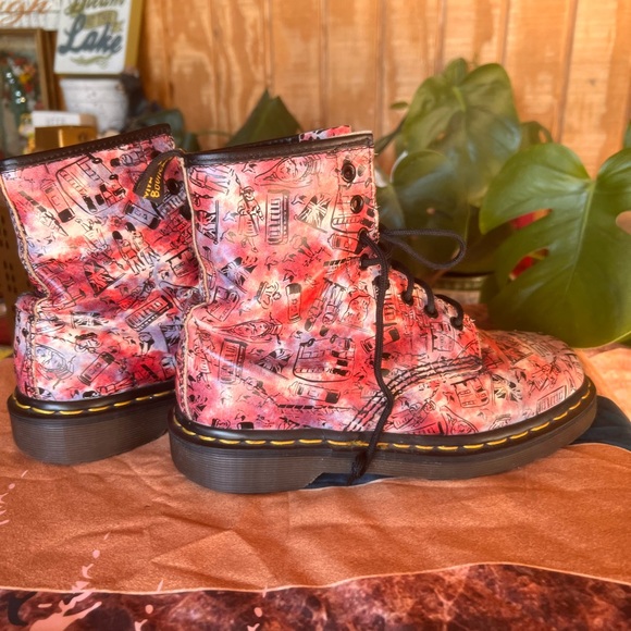 Dr marten pink London icons leather boots size 5 or 6 faded size rare vintage - Picture 5 of 16